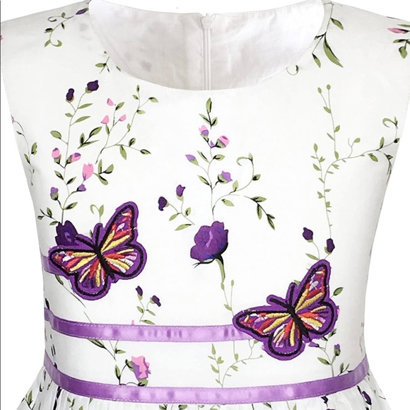 Purple floral dress - Picture 3 of 7